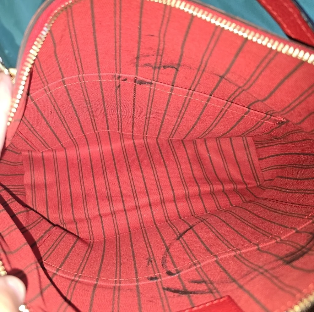 Authentic Louis Vuitton Red Monogram Emperiente Leather Bag